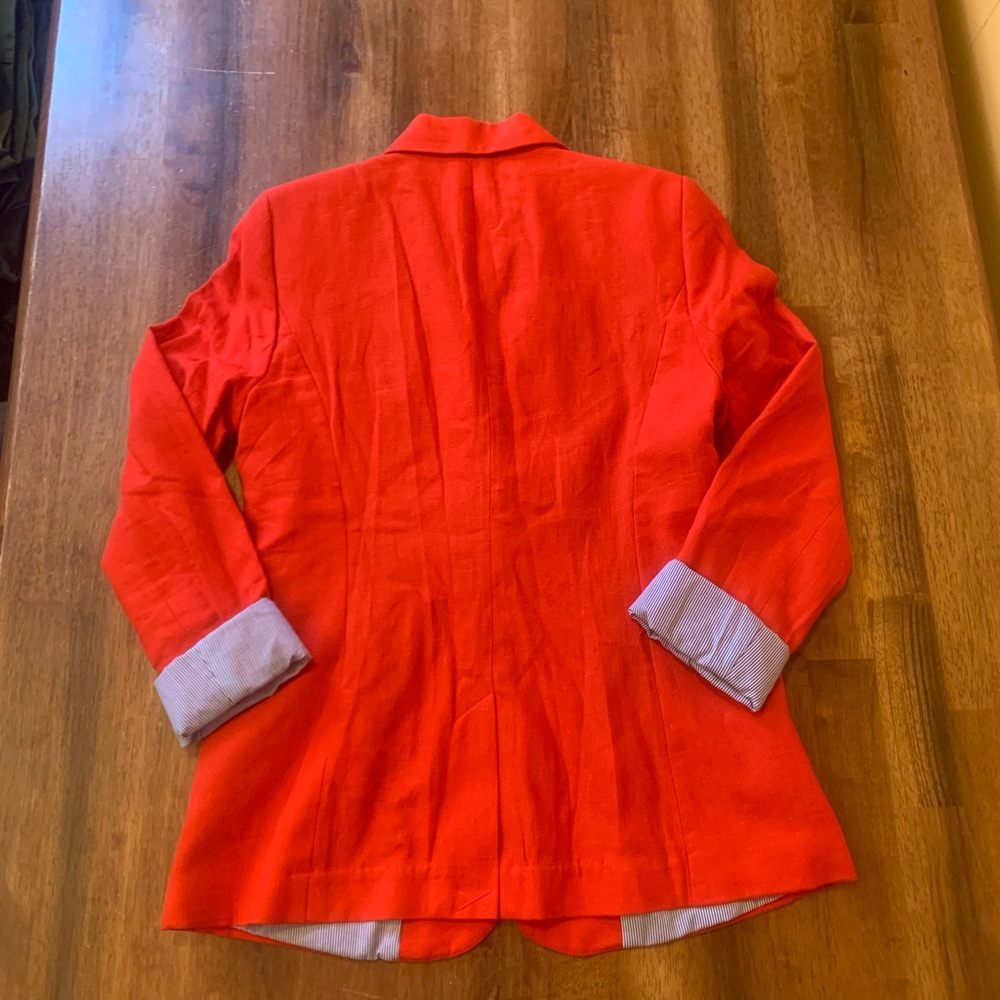 Willi Smith Blazer Jacket Medium Red Lined Blend … - image 8